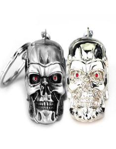 10pcsLot mode porte-clés bijoux argent pendentif film Terminator squelette masque porte-clés crâne porte-clés pour hommes voiture porte-clés9429478