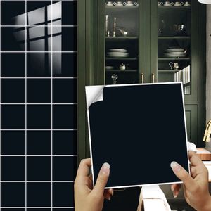 10pcSset Color Color Diamond Tiles noirs Autocollant Backsplash Bascash Aprofboard PEEL PEEL Stick Imperproof Art Wall Wall Decals 240429