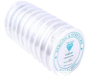 10 rollslot blancos estiramiento elástico cordones de cuentas de alambre Componentes para joyería de diy joyería WS3825001172215549