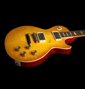 10S Custom Shop Paul Kossoff 1959 Relique vieilli miel éclat Falme Maple Top Guitar Guitare One Piece Not Scarf Joint 1 PC MAH2470560