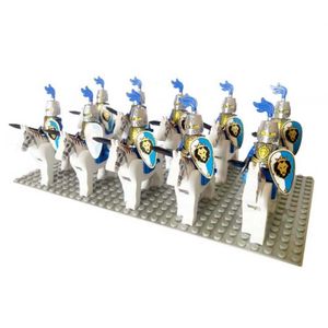 10set Cavalryman Medieval Age Château chevaliers Lion Dragoon Slive Hawk Building Block Rome Warrior Cavalry Knight figure H0917