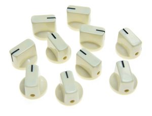 10x Boutons de pédale d'effet d'ampli de guitare Davies 1510 Style Pointer Knob Aged White