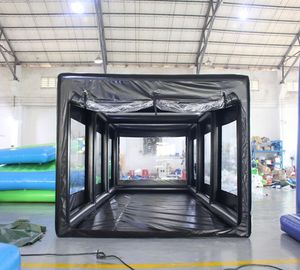 10x5x3.5mH (33x16.5x11.5ft) vente en gros tente de cabine de peinture en aérosol noire gonflable en PVC de haute qualité pour l'entretien et le nettoyage de la voiture couverture de magasin mobile avec filtres à charbon