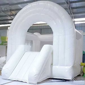 10x8x8ft Niños Comercial Blanco Casa de rebote Boda Inflable Arco Iris Castillo Hinchable Pastel Rebote Jumper Juegos para fiestas de cumpleaños