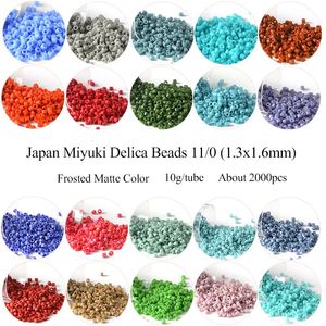 11/0 perles Miyuki Delica du japon, couleur mate givrée, 2000 pièces, perles de rocaille en verre pour bricolage, fabrication de bijoux artisanaux, bracelets, 231229