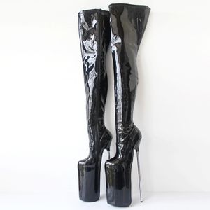 11.81 pulgadas de alta altura Sexo Women Women Tacs Stiletto Plataforma Metal Heel Over-the-Knee Boots Heels No.J3002