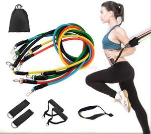 11 Pcs Fitness Resistance Bands Set Exercice Tubes Bande de Caoutchouc Idéal pour l'Entraînement de Résistance Yoga Pilates home quipment Alkingline