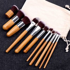 11 pièces/ensemble outils de maquillage professionnels Pincel Maquiagem manche en bois maquillage cosmétique fard à paupières fond de teint correcteur Kit de brosse