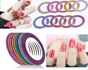 11 rollos de cinta adhesiva para uñas con purpurina dorada, plateada y roja, accesorios DIY, pegatinas mate, decoración artística para uñas 9012192