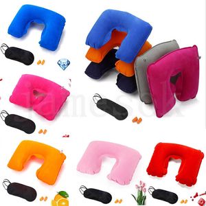 11 estilo Almohada inflable en forma de U para viaje en avión Almohada inflable para el cuello Accesorios de viaje Almohadas para dormir almohadas con cojín de aire dc665