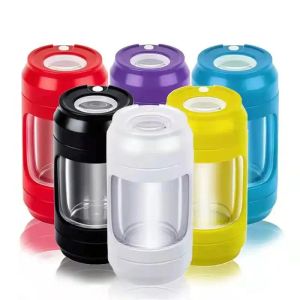 110 ml Glow Jar LED Étui de rangement pour fumer avec broyeur de tabac Broyeur d'herbes Couvercles grossissants Allumer la boîte portable Chargeur USB Tuyau de fumée Pot à cigarettes