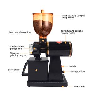 Gouleur de grain de café 110V Grinder des broyeurs électriques 8 étapes de 60 mm de boule de meulle