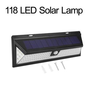 118 LED appliques solaires étanche PIR capteur de mouvement éclairage de jardin extérieur LED lampe solaire 3 Modes sécurité portes de piscine lumières solaires oemled