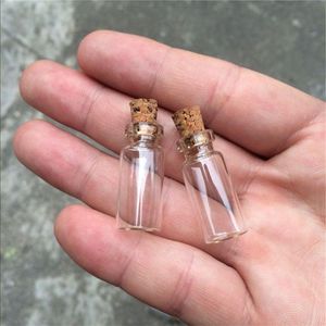 12 * 28 * 6 mm 14 ml pequeñas botellas de vidrio transparentes con mini frascos vacíos de corcho 200 unids / lote Vjomp