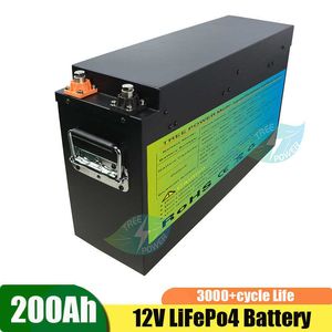 Batterie 12.8v 200AH lifepo4 avec batterie au lithium 100A BMS 12V pour onduleur de stockage d'énergie solaire lumière xénon RV