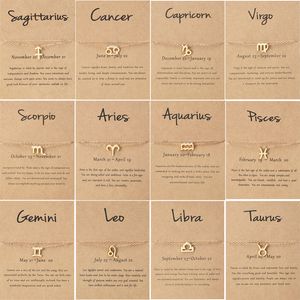 12 Constellations Zodiac Anklet for Women Silver Alloy Designer avec Card Beach Travel Jewelry Gift Girls et