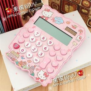 Calculatrice solaire à 12 chiffres, chat mignon, claire, avec stylo et carnet de notes, calculatrice calculée, apprendre les cadeaux, bénédictions, 220510