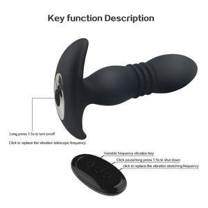 12 Fréquence Télescopique Plug Prostate Vibrateur Télécommande Masseur Butt Stimulation Adulte sexy Jouet Drop Shipping