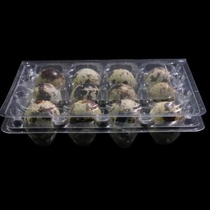Contenedores de huevos de codorniz creativos de 12 agujeros Cajas de huevos de plástico Paquete de suministros D28mm / H39mm 1500pcs / lot LX3763