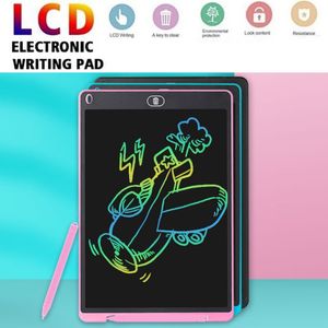 Tablette d'écriture LCD couleur 12 pouces, tableau noir électronique, planche à dessin, tablettes graphiques colorées, une touche claire, vendeur d'usine
