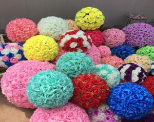 12 Inch Wedding silk Pomander Kissing Ball flower ball decorate flower artificial flower for wedding garden market d5761271