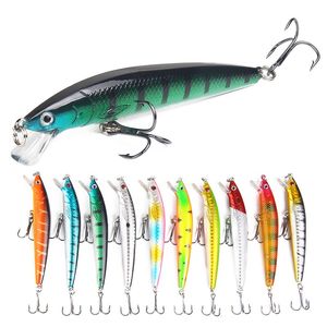 Señuelos de pesca de agua salada Señuelos para lubina Jerkbaits, 5.3 pulgadas Grandes Minnow Crankbaits Bass Walleye Pike Swim Baits Señuelos (10 PCS)