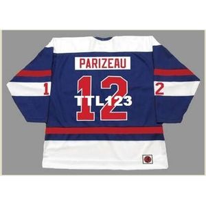 #12 MICHEL PARIZEAU Québec Nordiques 1974 WHA Home Hockey Jersey Stitch n'importe quel numéro de nom