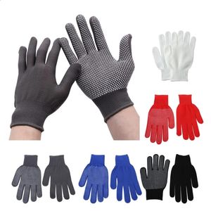 12 paires de gants avec points en caoutchouc gants de travail à pois en PVC simple face gants de travail en polyester et coton avec points de préhension 240306