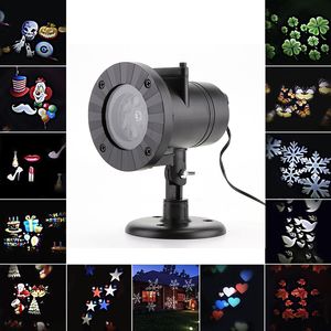 12 Patrón LED Patrón Proyector Luz Exterior Impermeable Paisaje Jardín Lámpara de pared para Halloween Navidad Vacaciones