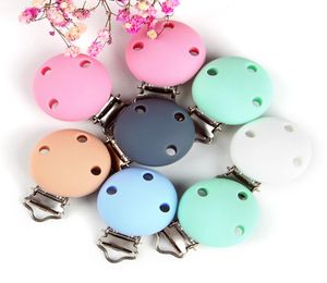 12 styles Silicone Round Shape Pacificier Clips Baby Detrams Clips Metal Clips de dentition Pacificateur Silicone Stars Perles Pacifications Holders M26865295