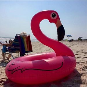 120 cm Vacaciones Flamingo Natación Vueltas Fiesta en la piscina Flotador Juguete Cisne rojo Playa Anillo de natación Inflable Animal Lifebuoy DHL Flotadores de natación