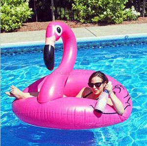 120 CM 60 pouces géant gonflable flamant rose piscine jouet flotteur gonflable flamant rose siège de natation anneau piscine plage jouet