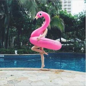 Gonflable flamant rose anneau de bain piscine flotteur jouets 90cm enfants adulte anneau de natation cercle fête décoration plage eau fête jouet