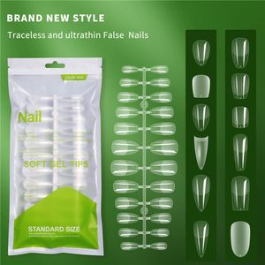 120 pièces/sac clair Transparent sans couture faux ongles couverture complète faux ongles conseils en forme de T goutte d'eau autocollant complet Durable faux ongles