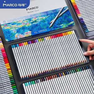 1224364872pcs Couleurs Marco Raffine Fine Art Crayons colorés Sketch Sketch School Supplies 231221