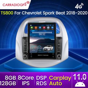 128G 8-Core Android 11 Lecteur de navigation GPS Deckless Car dvd Stéréo pour Chev SPARK BEAT 2018-2019 Radio Wifi Headunit