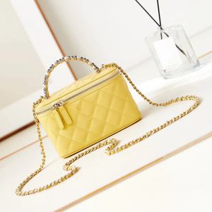 12A All-New Mirror Quality Designer Mini Sac de cosmétique 17cm Sacs matelassés Calfskin Handle Perle Sac à main Purse à bandoulière Purse à bandoulière Sac à chaîne d'épaule à bandoulière avec boîte