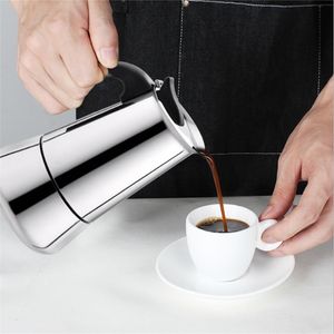 12 tazas 600 ml Moka Italian Coffee Pot Maker Stovetop Filtro de acero inoxidable Estufa Top Mocha Espresso Tool 210309