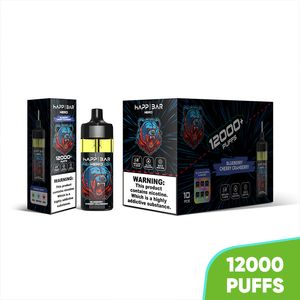 Puffs 12K Puffle Refileable Vape Disposable Mini Disaposable E-cigarette 16 ml Liquide Disposable Vape Vapor Electronic Cigarette