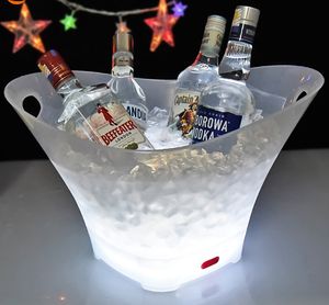 12L LED Nuevo estilo Cubo de hielo Recargable Champán Cerveza Enfriador de vino Soporte para botella de bebida Cambio de color Barra de hielo / Exterior / Hogar l