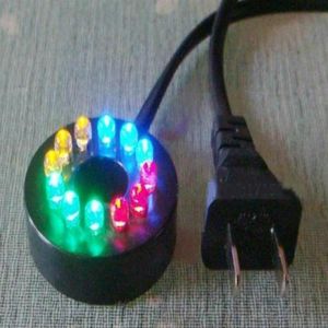 12LED étanche 0 6 pouces de diamètre trou intérieur couleurs changeantes anneau de fontaine submersible pompe à eau éclairage de fontaine Aquarium222f