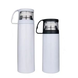 12oz 17oz Taza Sublimación Botella de agua en blanco Doble pared Acero inoxidable Viaje Termo Vaso Frasco aislado al vacío Termo Botella de agua Té Tazas de café Nuevo