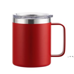 Tazas de 12 oz Taza de acero inoxidable con asa Doble pared Vasos con aislamiento al vacío Tazas de viaje Termo de café RRD11595