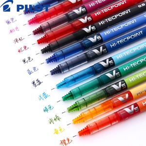 12pcs/12Colors PILOT BX-V5 full needle flat liquid ball pen BX-V5 0.5mm gel pen colorful large capacity 201202