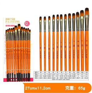 12 piezas Artista de pintura Pincel Pen Pen Pen para acuarel