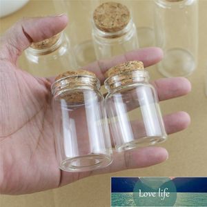 12 unids/lote 30ml DIY Mini botellas de vidrio de los deseos manualidades de corcho 37mm pequeños tarros vacíos tapón de corcho contenedor de recuerdo transparente
