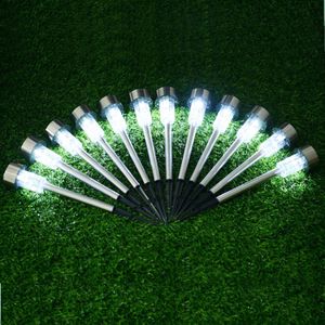 12pcs/Lot Solar panel LED Spike Spot Light Spotlight Landscape Garden Yard Path Lawn Solar Lamps Outdoor Grounding Sun Light