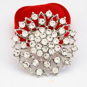 Broche de fleur Vintage en cristal de zircone cubique clair et brillant, épingles de Bouquet de mariée de luxe, vente directe d'usine!