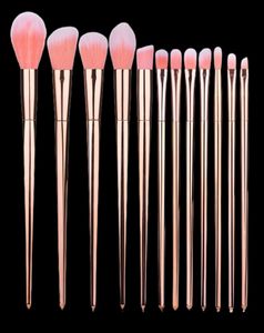 12pcs Rose Gold Makeup Brushes Set Powder Foundation Foundage Face Face maquillage Brosse Contour Correcteur Blush Lip Eyeshadow Beau3561817