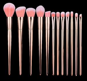 12pcs Rose Gold Makeup Brushes Set Powder Foundation Foundation Face Face Making Up Brush Contour Corloqueur Blush Lip Eyeshadow Beau5602449